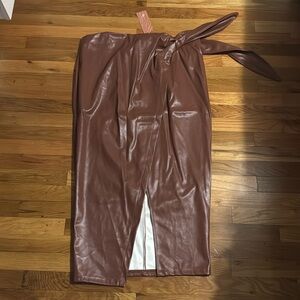 Brand new with tags brown leather skirt